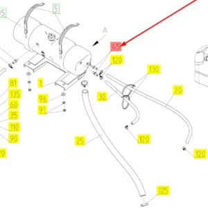 Oryginalny króciec przewodu o numerze katalogowym 100881212, stosowany w kombajnach zbożowych marki Rostselmash schemat.