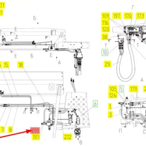 Oryginalne złącze hydrauliczne o numerze katalogowym 100921555, stosowane w kombajnach zbożowych marki Rostselmash schemat.