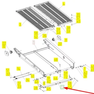 Oryginalna taca sita o numerze katalogowym 100958735, stosowana w kombajnach zbożowych marki Rostselmash schemat.