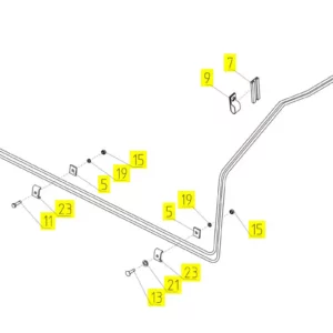 Oryginalny przewód układu hamulcowego o numerze katalogowym 100965257, stosowany w kombajnach zbożowych marki Rostselmash schemat.
