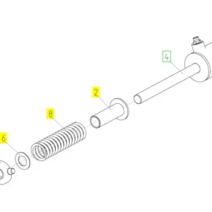Oryginalne mocowanie sprężyny siłownika o numerze katalogowym 100988656, stosowane w kombajnach zbożowych marki Rostselmash schemat.