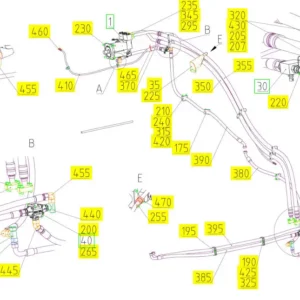 Oryginalny adapter o numerze katalogowym 100992609, stosowany w kombajnach zbożowych marki Rostselmash schemat