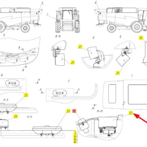 Oryginalna lampa o numerze katalogowym 101019073, stosowana w kombajnach zbożowych marki Rostselmash schemat.