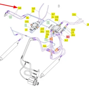 Oryginalny przewód hydrauliczny o numerze katalogowym 101020079, stosowany w kombajnach zbożowych marki Rostselmash schemat.