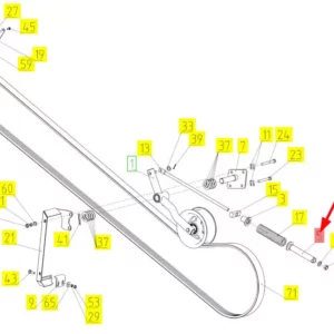 Oryginalna tuleja sprężyny o numerze katalogowym 101022181, stosowana w kombajnach zbożowych marki Rostselmash schemat.