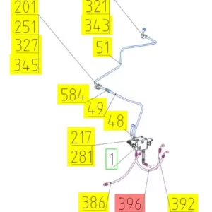 Oryginalny wąż gumowy hydrauliczny o numerze katalogowym 101022519, stosowany w kombajanch zbożowych marki Rostselmash- schemat.