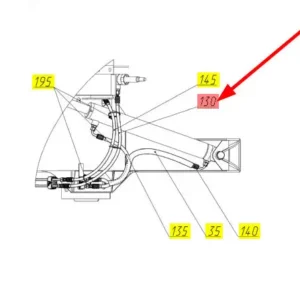 Oryginalny wąż wysokociśnieniowy o numerze katalogowym 101022564, stosowany w kombajnach zbożowych marki Rostselmash schemat.