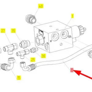 Oryginalny przewód hydrauliczny o numerze katalogowym 101022582, stosowany w kombajnach zbożowych marki Rostselmash schemat.