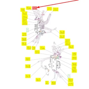 Oryginalny przewód hydrauliczny o numerze katalogowym 101022597, stosowany w kombajnach zbożowych marki Rostselmash schemat.