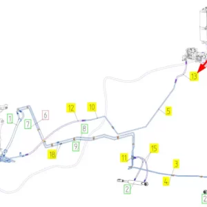 Oryginalny przewód hydrauliczny o numerze katalogowym 101022605, stosowany w kombajnach zbożowych marki Rostselmash schemat.