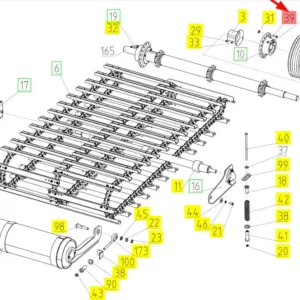 Oryginalna śruba 6-kątna M10 x 35 o numerze katalogowym 101030260, stosowana w kombajnach zbożowych marki Rostselmash- schemat.