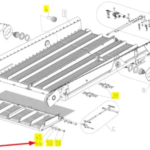 Oryginalny wkład mocujący o numerze katalogowym 101031922, stosowany w kombajnach zbożowych marki Rostselmash schemat.