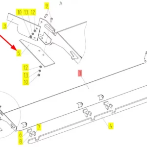 Oryginalna osłona o numerze katalogowym 101032061, stosowana w kombajnach zbożowych marki Rostselmash schemat.
