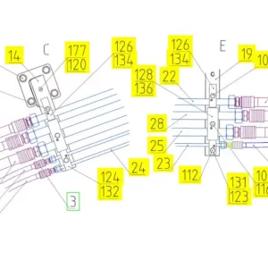 Oryginalny przewód hydrauliczny o numerze katalogowym 101032268, stosowany w kombajnach zbożowych marki Rostselmash schemat.