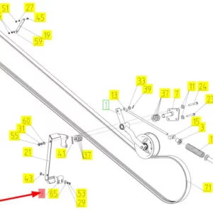 Oryginalny element mocujący o numerze katalogowym 101033945, stosowany w kombajnach zbożowych marki Rostselmash schemat.