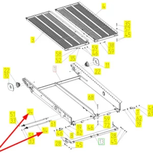 Oryginalny pręt sita o numerze katalogowym 101034330, stosowany w kombajnach zbożowych marki Rostselmash schemat.