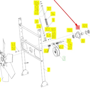 Oryginalna tuleja o numerze katalogowym 101038621, stosowana w kombajnach zbożowych marki Rostselmash schemat.