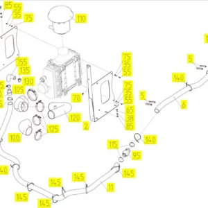 Oryginalna okładzina wspornika osłony filtra powietrza o numerze katalogowym 101044079, stosowany w kombajanch zbożowych marki Rostselmash- schemat.