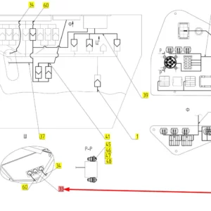 Oryginalna zaślepka o numerze katalogowym 101048183, stosowana w kombajnach zbożowych marki Rostselmash schemat.