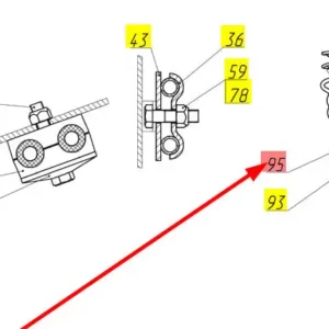 Oryginalny wąż wysokocisnieniowy o numerze katalogowym 101058544, stosowany w kombajnach zbożowych marki Rostselmash schemat.