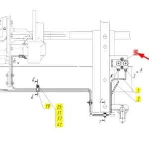 Oryginalny regulator ciśnienia o numerze katalogowym 101065315, stosowany w kombajnach zbożowych marki Rostselmash schemat.