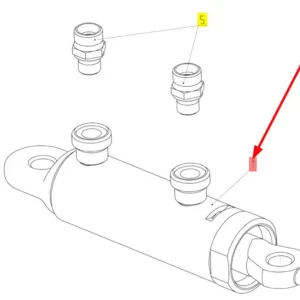 Oryginalny siłownik hydrauliczny o numerze katalogowym 101071157, stosowany w kombajnach zbożowych marki Rostselmash schemat