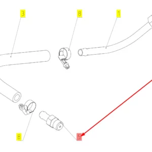 Oryginalne złącze przewodu o numerze katalogowym 101076465, stosowane w kombajnach zbożowych marki Rostselmash schemat.