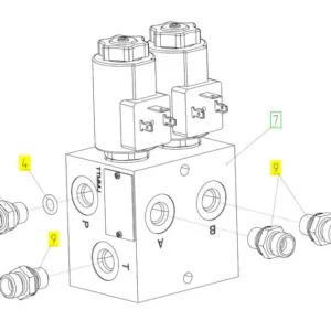 Oryginalne złącze hydrauliczne o numerze katalogowym 101076761, stosowane w kombajnach zbożowych marki Rostselmash schemat.