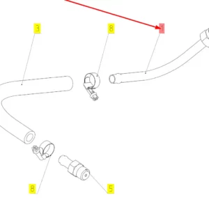 Oryginalny przewód powietrza o numerze katalogowym 101077350, stosowany w kombajnach zbożowych marki Rostselmash schemat.