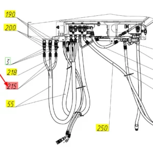 Oryginalny wąż wysokociśnieniowy o numerze katalogowym 101078693, stosowany w kombajnach zbożowych marki Rostselmash schemat.