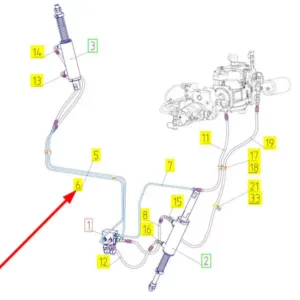 Oryginalny przewód hydrauliczny o numerze katalogowym 101078900, stosowany w kombajnach zbożowych marki Rostselmash schemat.
