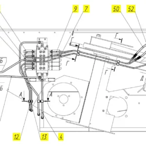 Oryginalny przewód hydrauliczny o numerze katalogowym 101081829, stosowany w kombajnach zbożowych marki Rostselmash schemat.
