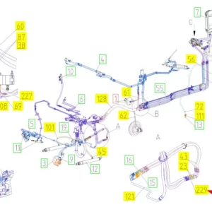 Oryginalne złącze hydrauliczne o numerze katalogowym 101082212, stosowane w hederach i kombajnach zbożowych marki Rostselmash schemat.