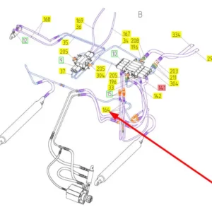 Oryginalny przewód hydrauliczny o numerze katalogowym 101083809, stosowany w kombajnach zbożowych marki Rostselmash schemat.