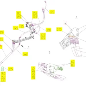 Oryginalny wąż zabezpieczający przewody hydrauliczne o numerze katalogowym 101089777, stosowany w kombajnach zbożowych marki Rostselmash schemat.