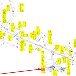 Oryginalny przewód hydrauliczny o numerze katalogowym 101093154, stosowany w kombajnach oraz hederach zbożowych marki Rostselmash schemat
