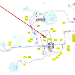 Oryginalny przewód hydrauliczny o numerze katalogowym 101093478, stosowany w kombajnach zbożowych marki Rostselmash schemat.