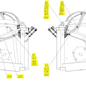 Oryginalny wąż hyedrauliczny wysokociśnieniowy o numerze katalogowym 101093698, stosowany w hederach marki Rostselmash- schemat.