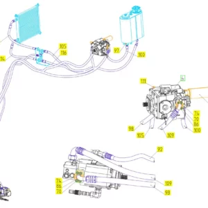 Oryginalny filtr hydrauliczny o numerze katalogowym 101106596, stosowany w kombajnach zbożowych marki Rostselmash schemat.