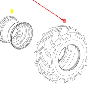 Oryginalna opona o numerze katalogowym 101107321, stosowana w kombajnach zbożowych marki Rostselmash schemat.