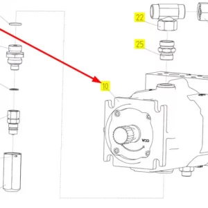 Oryginalny silnik hydrauliczny o numerze katalogowym 101108008, stosowany w kombajnach zbożowych marki Rostselmash schemat.