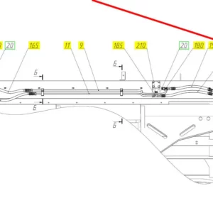 Oryginalny wąż wysokociśnieniowy o numerze katalogowym 101112903, stosowany w kombajnach zbożowych marki Rostselmash schemat.