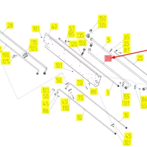 Oryginalny przewód hydrauliczny o numerze katalogowym 101114167, stosowany w kombajnach zbożowych marki Rostselmash schemat.