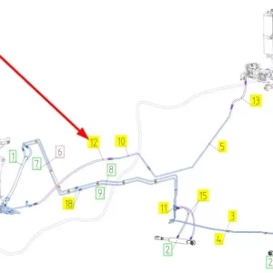 Oryginalny przewód hydrauliczny o numerze katalogowym 101123067, stosowany w kombajnach zbożowych marki Rostselmash schemat.