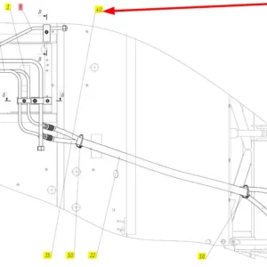 Oryginalny przewód hydrauliczny o numerze katalogowym 101123068, stosowany w kombajnach zbożowych marki Rostselmash schemat.