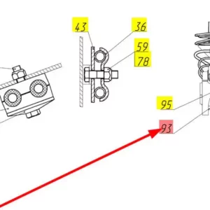 Oryginalny wąż wysokociśnieniowy o numerze katalogowym 101129311, stosowany w kombajnach zbożowych marki Rostselmash schemat.