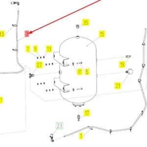 Oryginalny przewód powietrza o numerze katalogowym 101132081, stosowany w kombajnach zbożowych marki Rostselmash schemat.