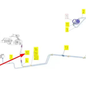 Oryginalny przewód hydrauliczny o numerze katalogowym 101134580, stosowany w kombajnach zbożowych marki Rostselmash schemat.
