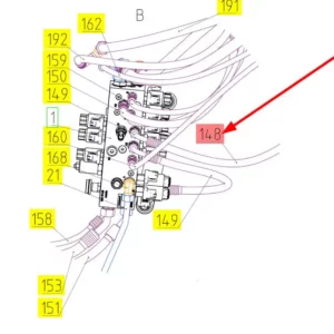 Oryginalny przewód hydrauliczny o numerze katalogowym 101134873, stosowany w kombajnach zbożowych marki Rostselmash schemat.