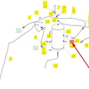 Oryginalny miernik ciśnienia o numerze katalogowym 101140514, stosowany w kombajnach zbożowych marki Rostselmash schemat